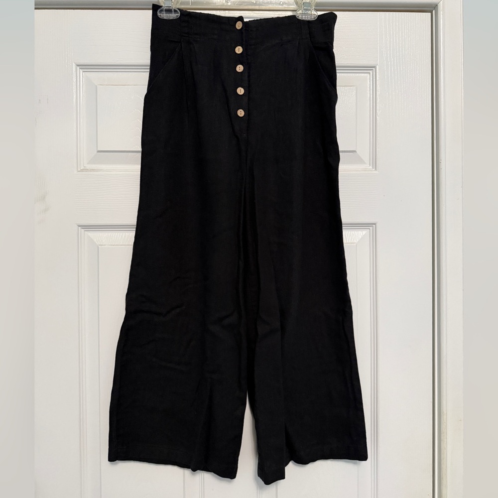 Ambiance Apparel Women's Black Wide-Leg Pants